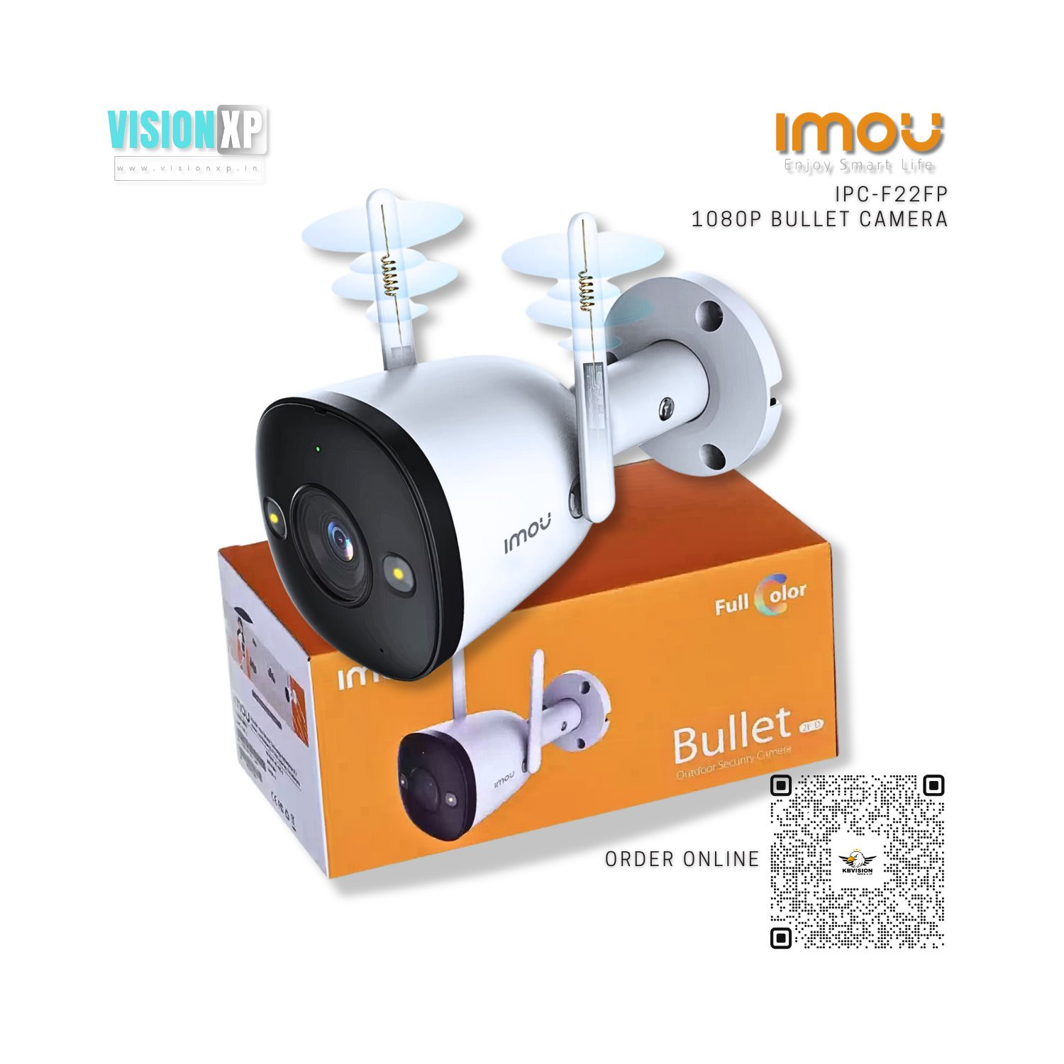 Imou IPC-F22FP 2mp 1080P H.265 Outdoor IP67 Bullet 2E Wi-Fi Camera