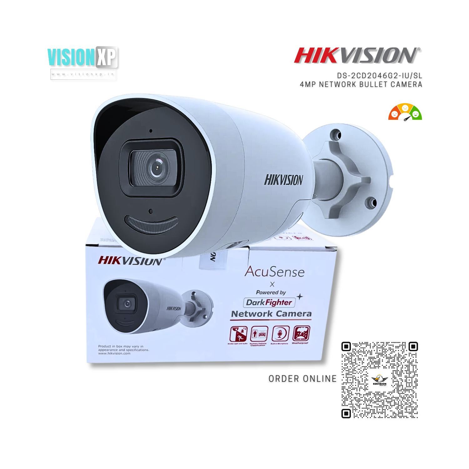 Hikvision DS-2CD2046G2-IU/SL 4MP IP Bullet Camera