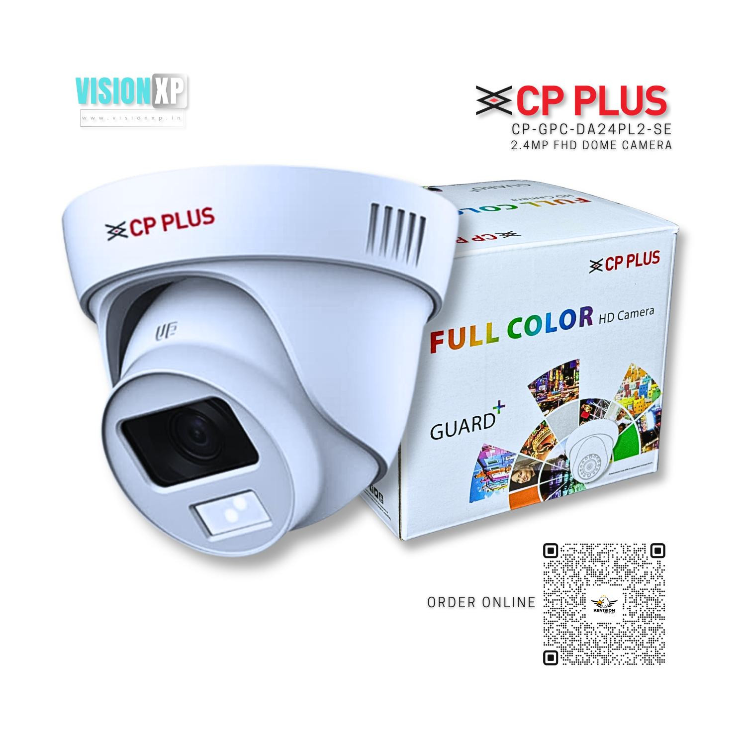 CP Plus CP-GPC-DA24PL2-SE 2.4mp Full Colour Guard+ Dome Camera