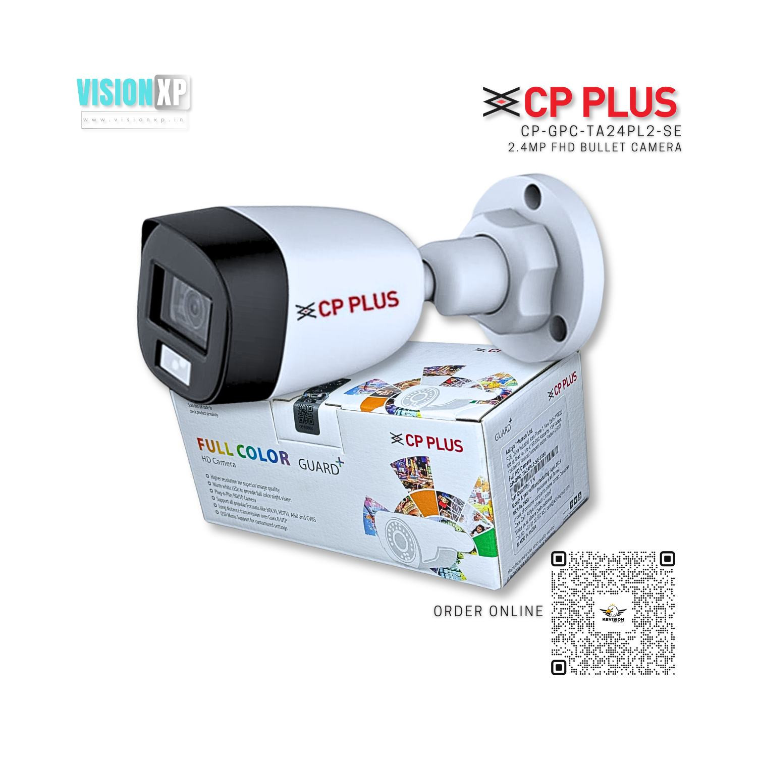 CP Plus CP-GPC-TA24PL2-SE 2.4mp Full Colour Guard+ Bullet Camera