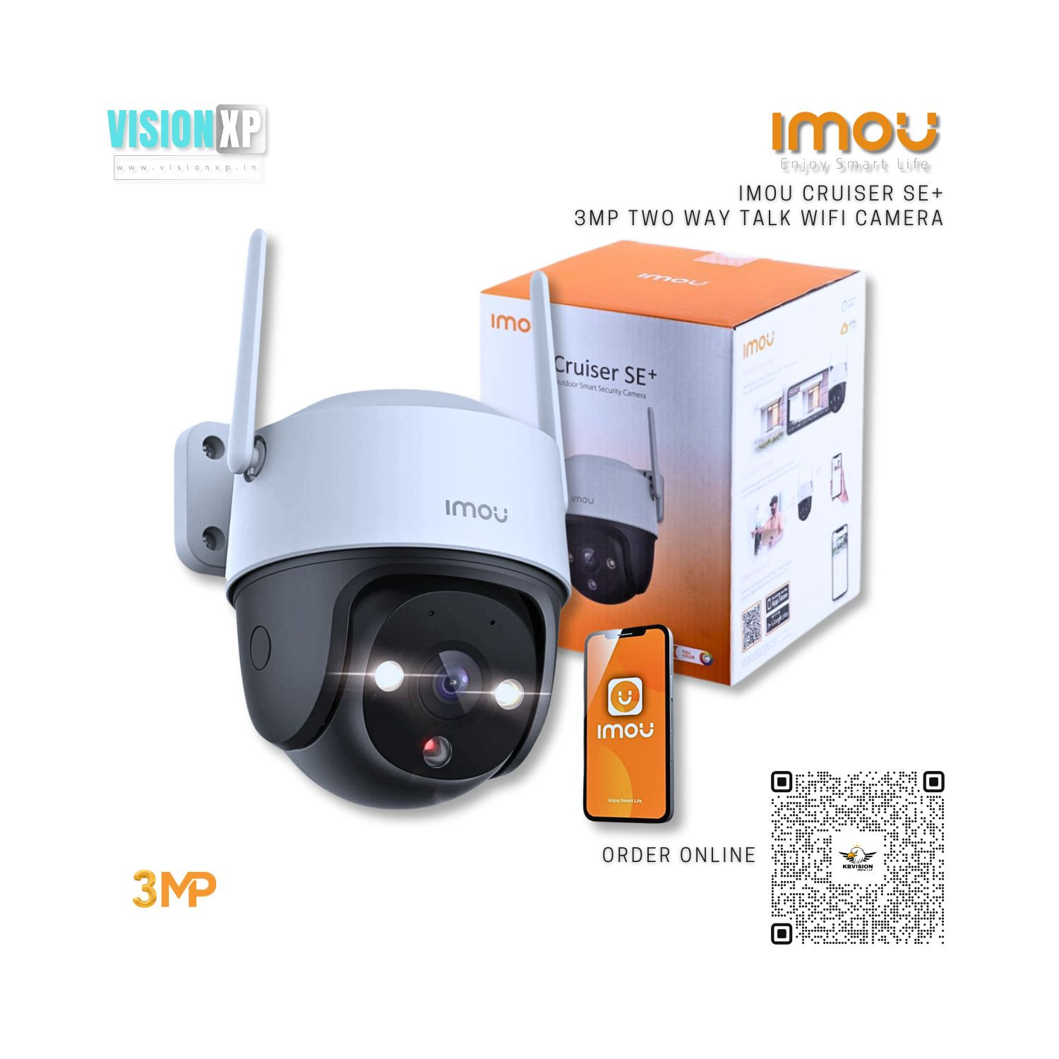 Imou Cruiser SE+ 3MP H.265 Wi-Fi P&T Outdoor Two Way Talk Camera