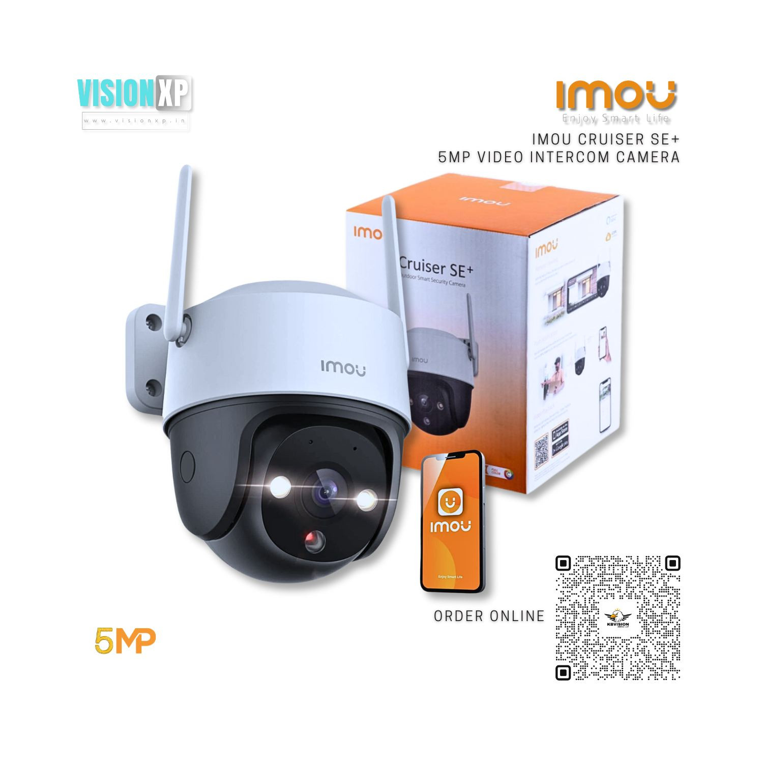 Imou Cruiser SE+ 5MP H.265 Wi-Fi P&T Outdoor Two Way Talk Camera