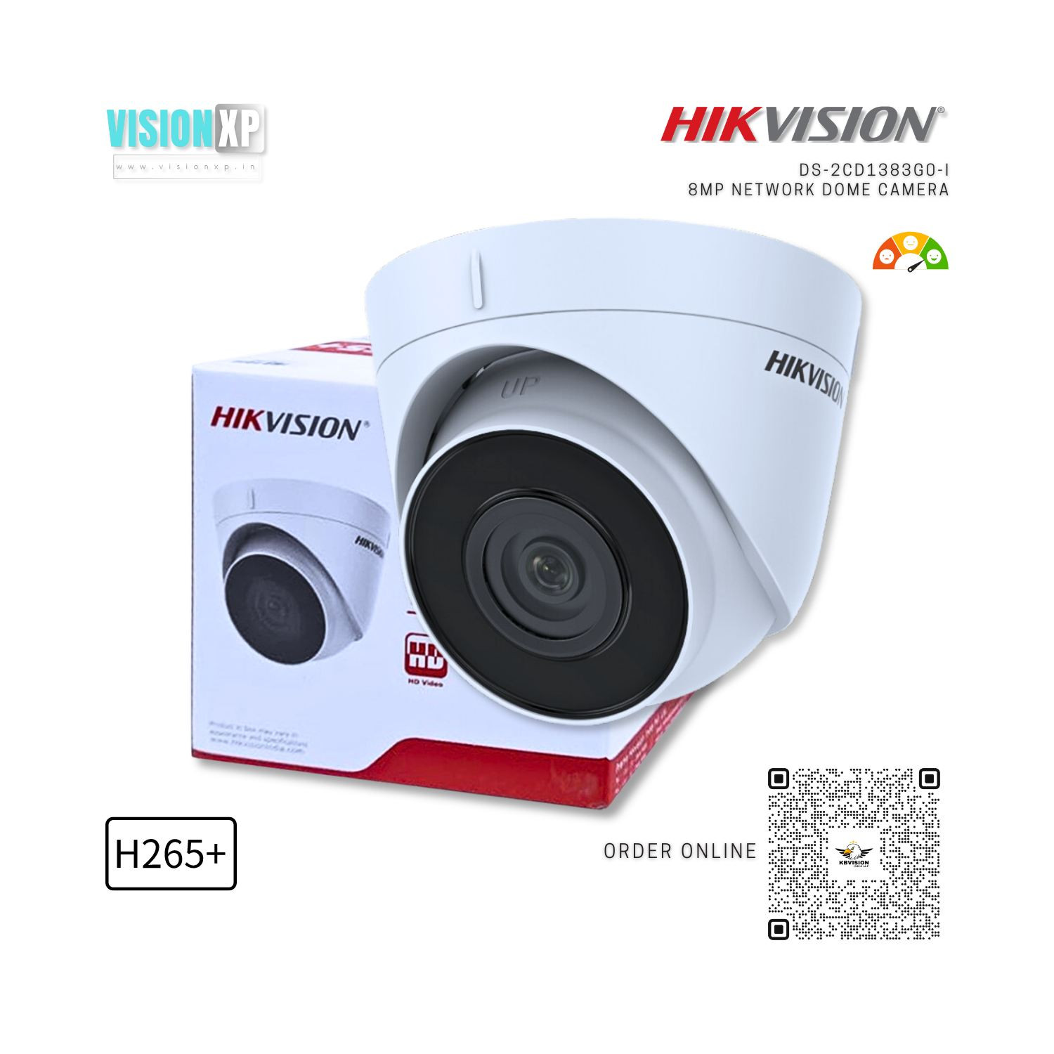 Hikvision DS-2CD1383G0-I 8 MP IR Fixed Turret Network Dome Camera