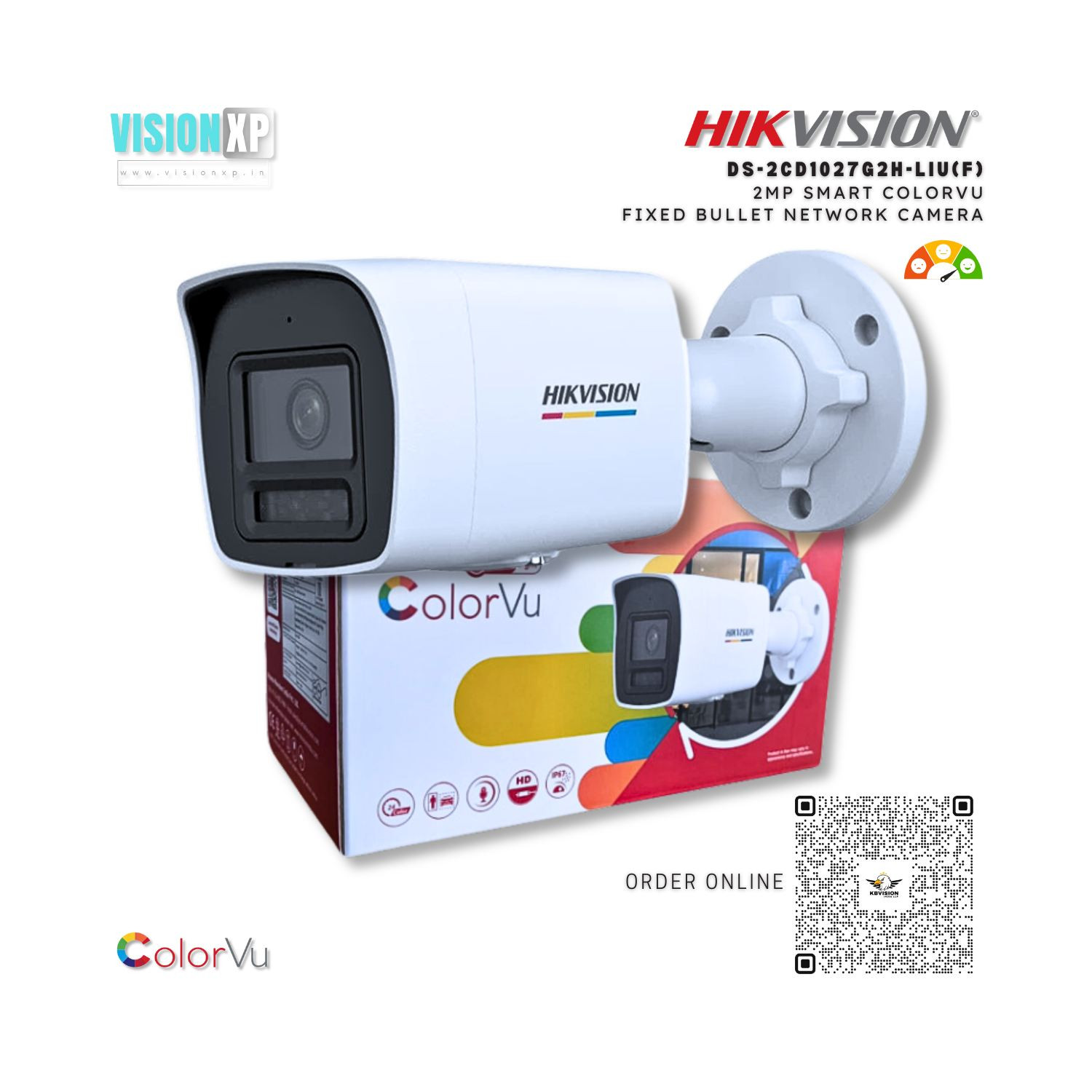 Hikvision DS-2CD1027G2H-LIU(F) 2MP ColorVu Light Network Bullet Camera