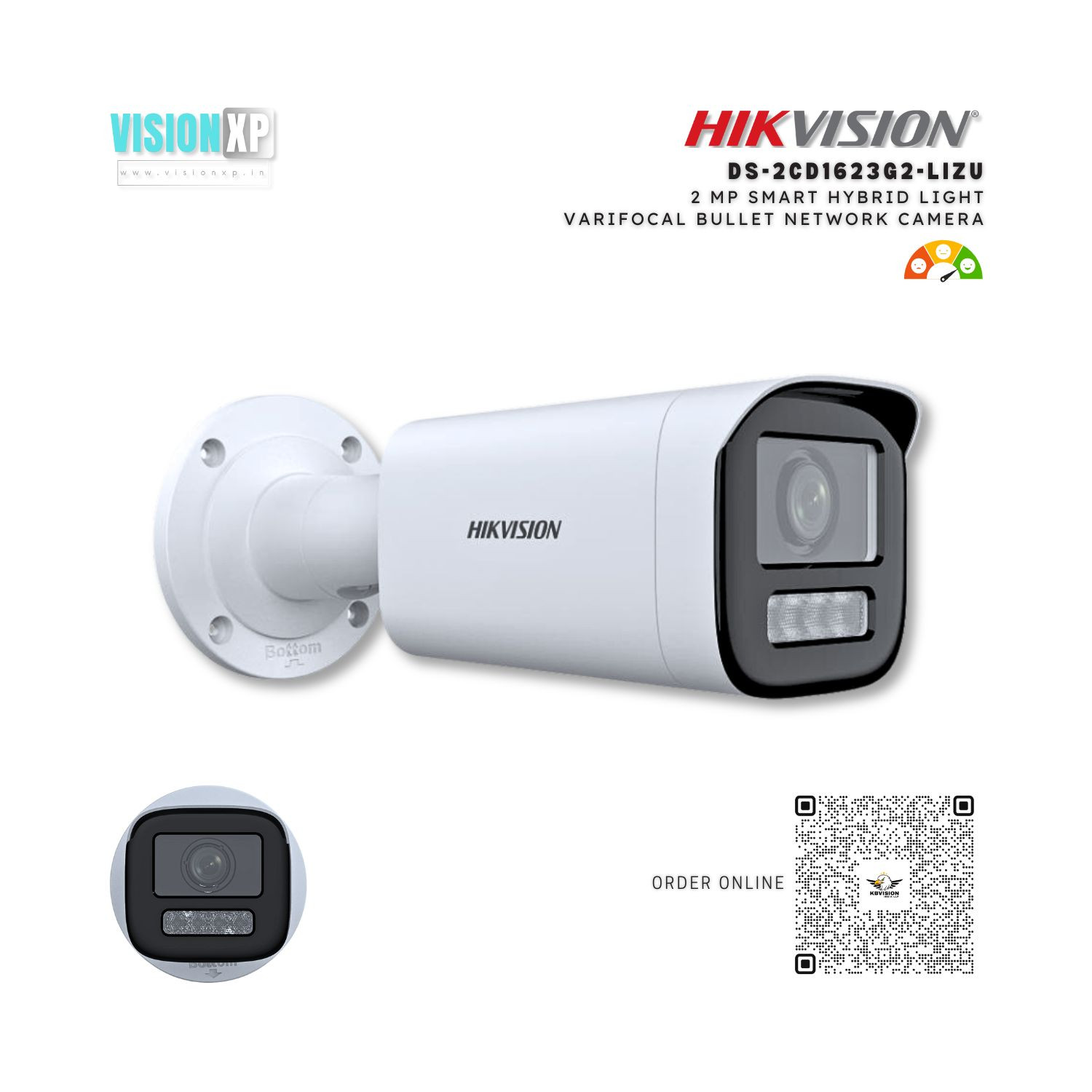 Hikvision DS-2CD1623G2-LIZU 2MP Hybrid Varifocal Bullet Network Camera