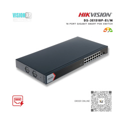 Hikvision DS-3E1518P-EI/M 16 Port Gigabit Smart PoE Switch